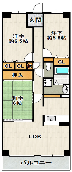 クレアール宝塚の間取り