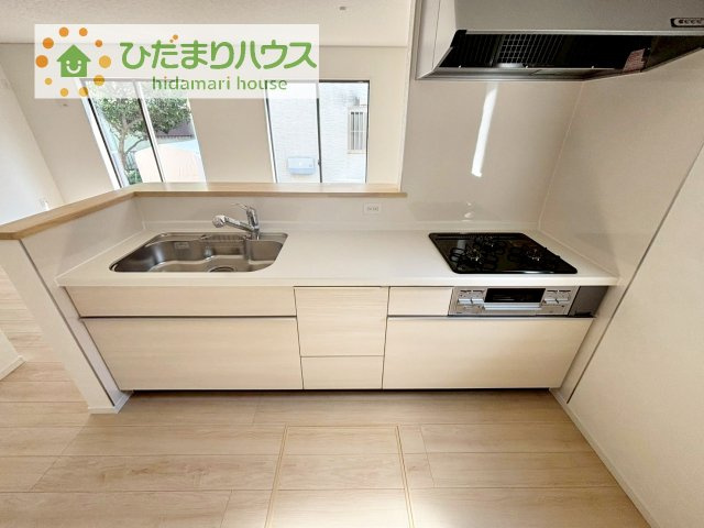 【キッチン】 | つくば市高見原第18　新築戸建 | 3口コンロでお料理する時間も短くなりそうですね(*‘∀‘)