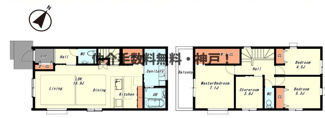 【間取り】 | 神戸市西区福吉台2丁目　新築戸建1号棟　仲介手数料無料！ | 西区福吉台2　新築　仲介手数料無料！