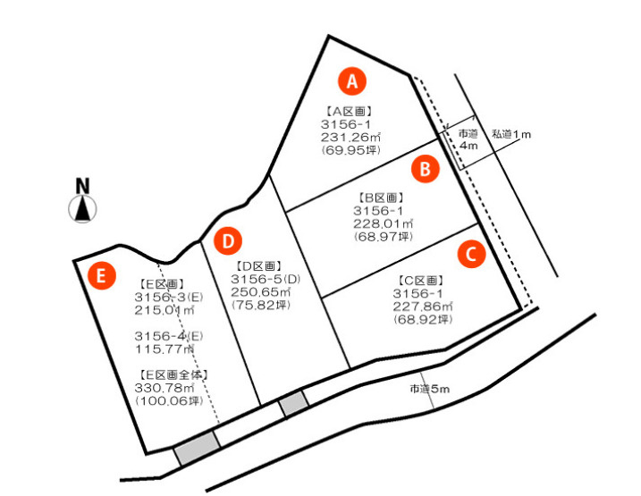土地　高山市下岡本町　C区画　723万の区画図
