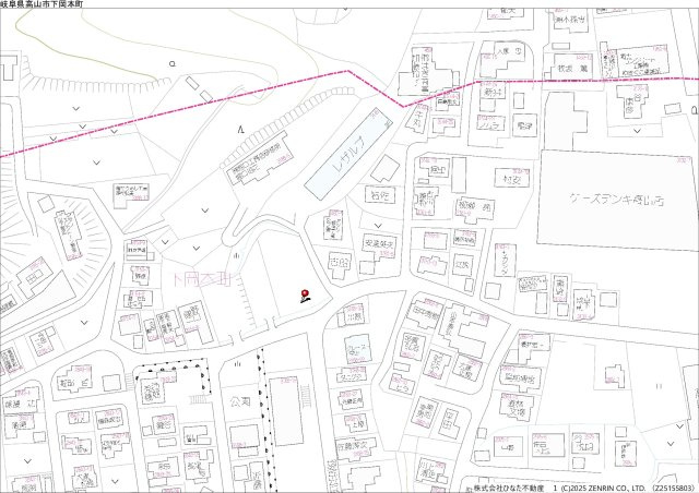土地　高山市下岡本町　C区画　723万の地図