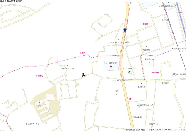 土地　高山市下岡本町　C区画　723万の地図