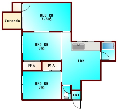鷹志ハイツの間取り