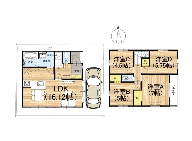 【間取り】 | 伏見区向島庚申町　新築戸建