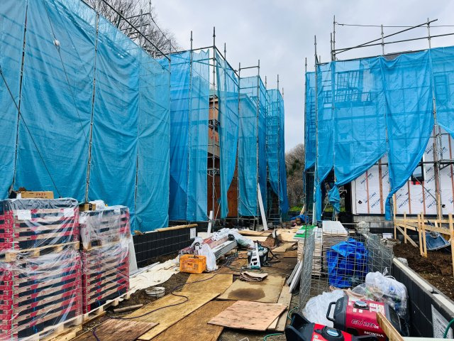 八王子市　弐分方町　新築一戸建て　５期の外観|～控除や減税で優遇の長期優良住宅　ZEH水準の省エネ性能認定　全棟2台駐車可能～