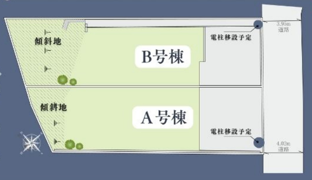 横浜市青葉区奈良町 新築戸建て【仲介手数料無料】の区画図