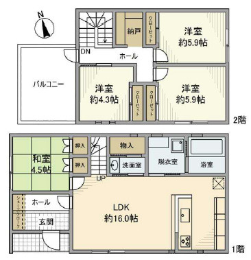 【間取り】 | 北大萱町戸建