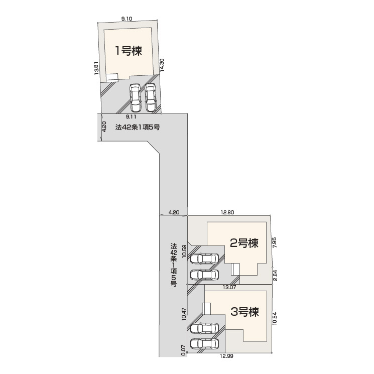 《仲介手数料無料》川越市上野田町13-26新築一戸建てリーブルガーデンの区画図