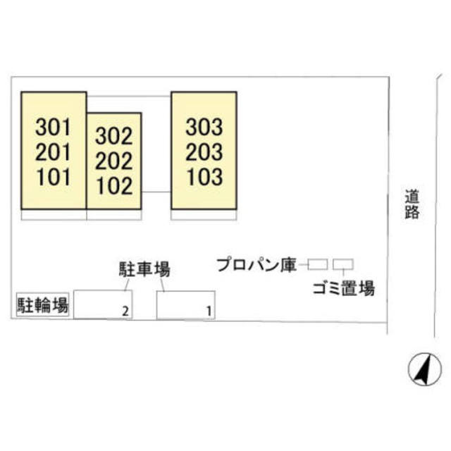 プリムヴェール　十六番館のその他|現地配置図。