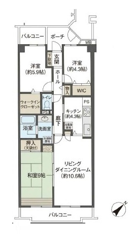 コスモ若葉ナチュールの間取り