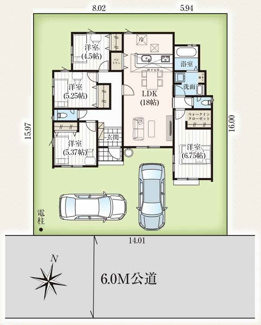 【間取り】 | 【仲介手数料無料！！】日野市平山2丁目　新築戸建て（全1棟）1号棟　5480万円