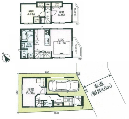 【間取り】 | 練馬区旭町３丁目　新築戸建て | 車庫付きでマイカーも管理しやすく、安心のスペースです
