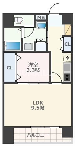 熊本市中央区水前寺１丁目の賃貸マンションの間取り
