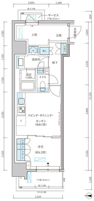 パークアクシス池袋イーストの間取り