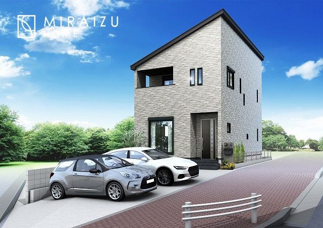 【完成予想図】 | ※イメージです　青く澄み渡った綺麗な空と、陽の光をたっぷりと受ける、そんな新築住宅で新生活をスタートしてみませんか？見学・ご相談等、ミライズホーム(株)までお気軽にご連絡下さい。