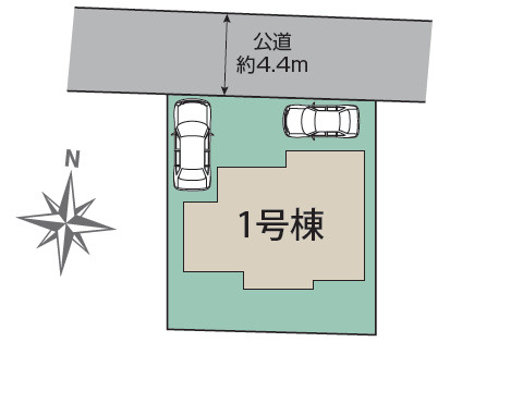 平塚市花水台　新築戸建　全1棟1号棟の区画図
