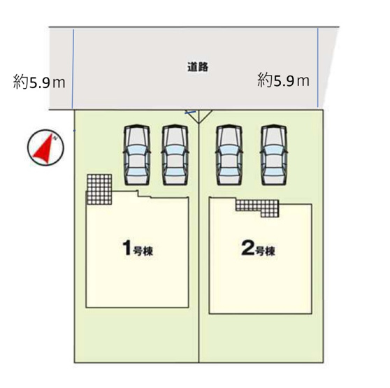 【区画図】 | 糟屋郡久山町猪野4期　1号棟（全2棟）【仲介手数料無料・0円】 | 区画図です。1号棟