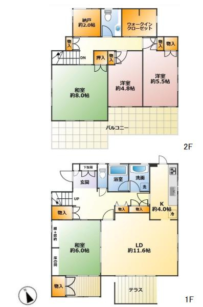杉戸町杉戸　中古一戸建ての間取り|約2帖納戸は季節物の大きい物から細かい物まで沢山収納出来ます♪