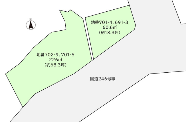 【土地図】 | 松田町松田惣領　売地　■資材置場・駐車場■ | 前面道路は国道246号線　