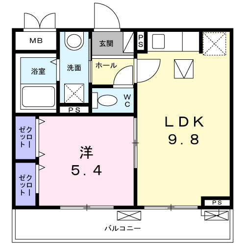 アンソレイエ町屋の間取り
