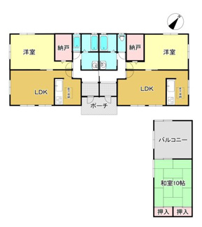 【間取り】 | 大津市大物723-21　中古戸建 | 1SLDK　+　1SLDK　+　倉庫　の二世帯住宅