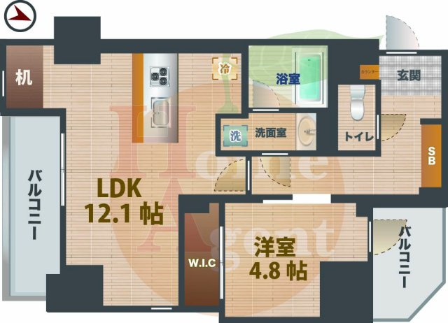 【間取り】 | アンパサンド北新宿 | 1LDKのお部屋です。