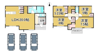 【間取り】 | 川西市向陽台3丁目7の75　新築一戸建て