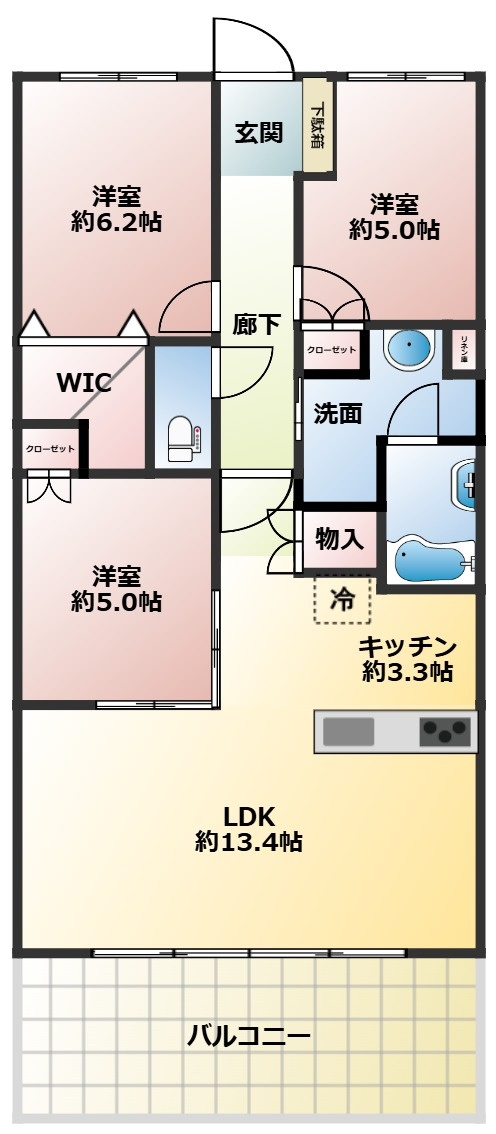 ポレスター高崎テラス　3階の間取り