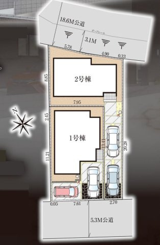 松戸市小山新築戸建【南部小学校：5分】の間取り|2棟販売中！