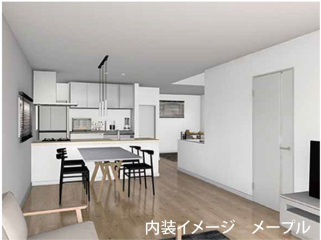 豊中市上野東１丁目　新築戸建住宅の居間・リビング|イメージパースです。