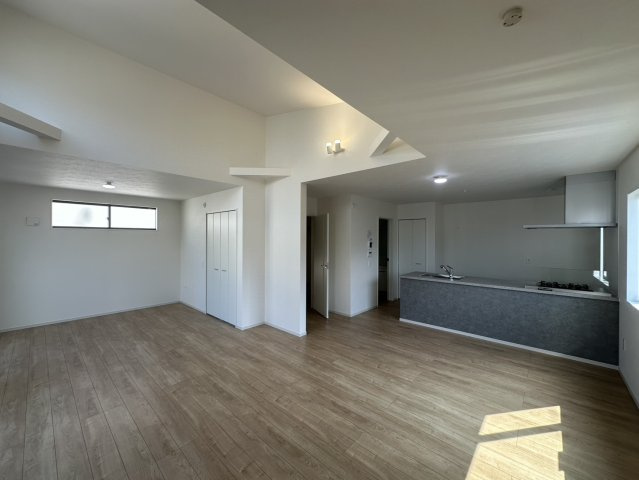 豊中市上野東１丁目　新築戸建住宅の居間・リビング|約23.8帖のLDKです。