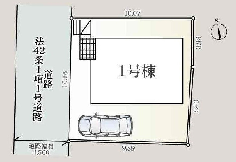 西武多摩川線 新小金井駅 徒歩11分 新築戸建 小金井市東町5丁目の区画図