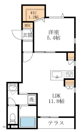 グラン碑文谷Aの間取り|★角部屋２面採光★