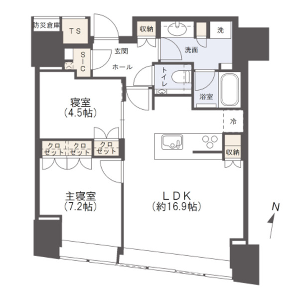 【居間・リビング】 | 【リビングダイニング】約16.9帖の広々LDK！床暖房完備で冬でも足元あたたかいです◎