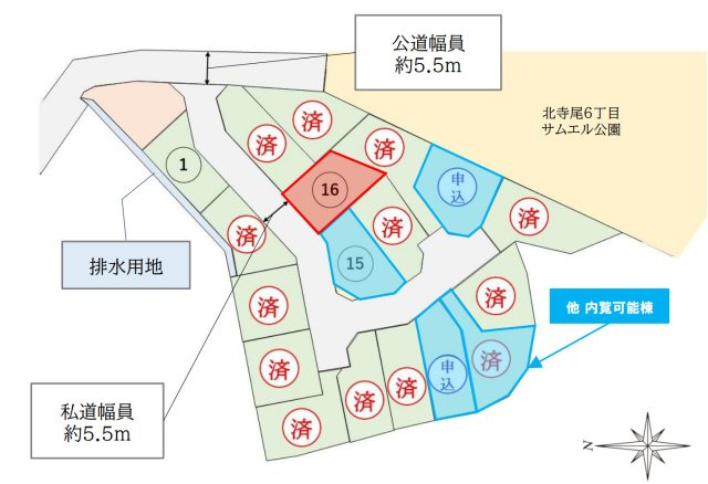 横浜市鶴見区北寺尾6丁目 新築戸建て【仲介手数料無料】の区画図