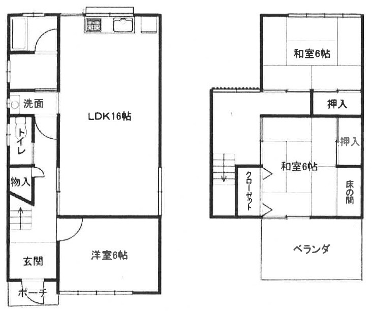 古野借家の区画図