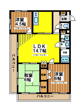 オブリガード八幡山の間取り