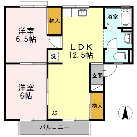 セジュール学園前の間取り