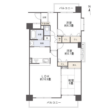 ベンタナヒルズ篠栗3号館の間取り