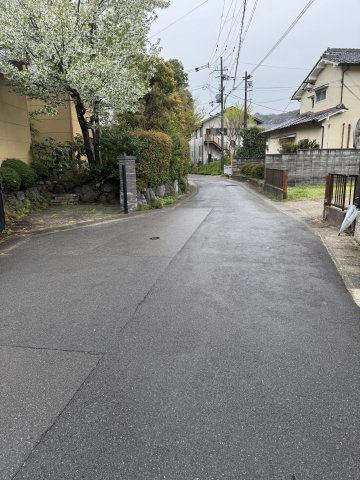 嵯峨釈迦堂藤ノ木町｜土地約93坪のゆとりある邸宅｜二方道路｜中古戸建の前面道路含む現地写真|前面道路は交通量が少なく、落ち着いた住環境が広がる閑静な住宅地です。