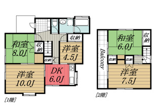 【間取り】 | 東金市丹尾貸家