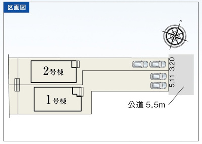 【区画図】 | 静岡市清水区西大曲町 新築一戸建て 2号棟 | 2号棟の区画図です
