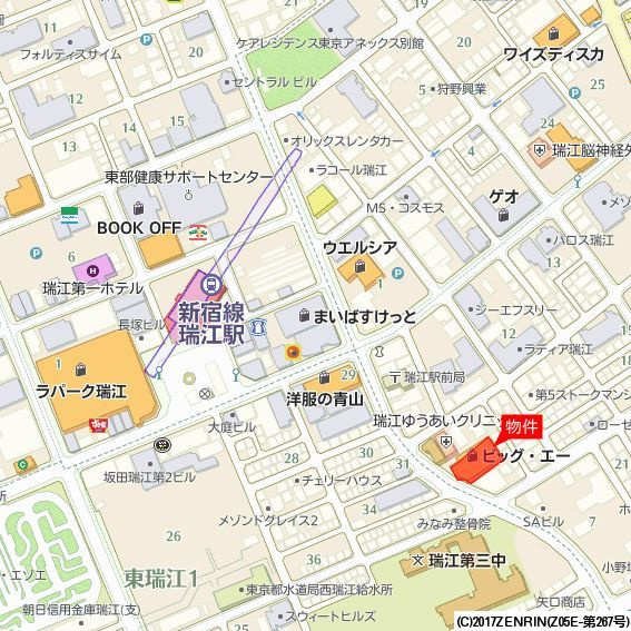 ベルメゾン瑞江の地図