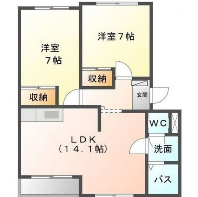 グランディアＫＳ　Ⅰ　Ⅱの間取り