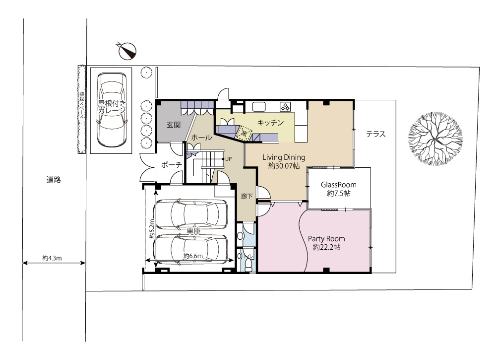 苦楽園一番町戸建の間取り|1階