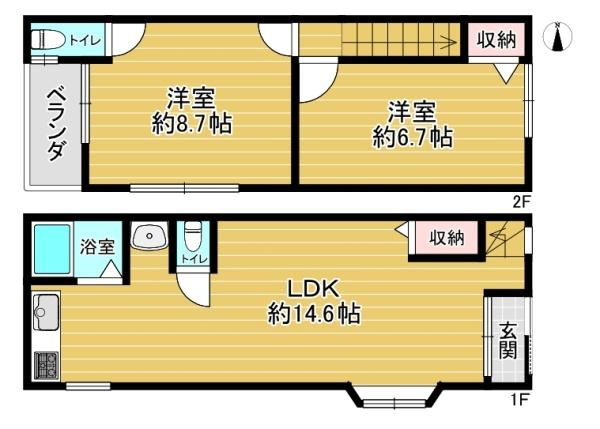 【間取り】 | 大阪市生野区桃谷4丁目　中古テラスハウス