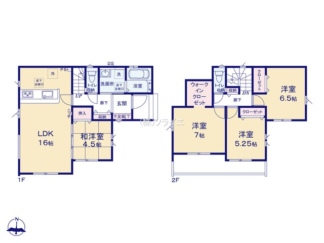 川越市霞ケ関北14期全1棟　新築戸建　グラファーレの間取り