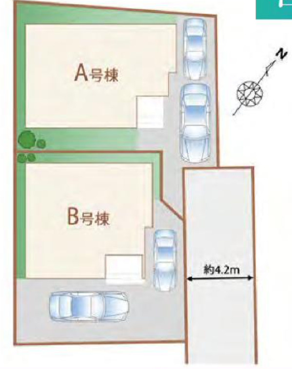 【仲介手数料無料】所沢狭山ケ丘３２期全２棟Ａ号棟　所沢の新築なら西武ハウジングの区画図