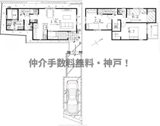 【間取り】 | 神戸市須磨区関守町2丁目　新築戸建3号棟　仲介手数料無料！ | 須磨区関守町2　新築　仲介手数料無料！