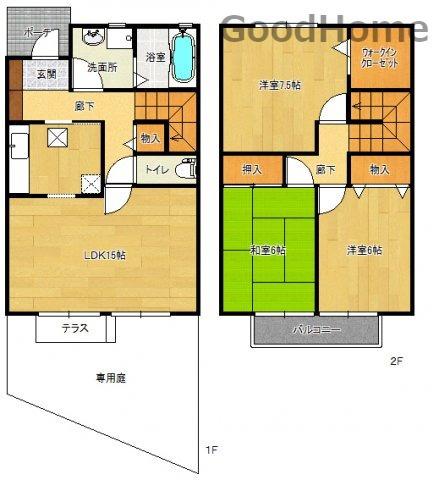 【間取り】 | モンテ アン ヴァレB棟 | モンテアンヴァレ（GoodHome)